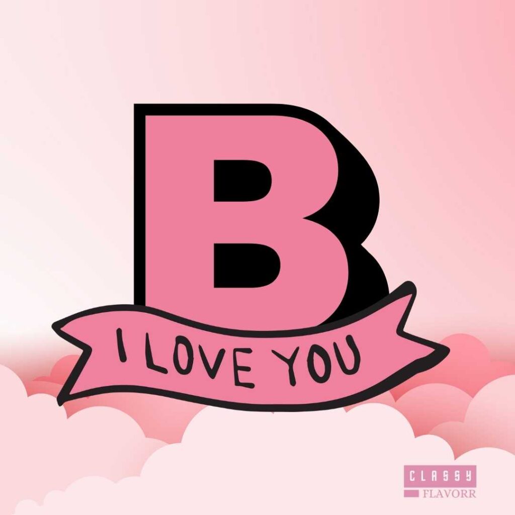 I love you B letter Photo for whatsapp dp